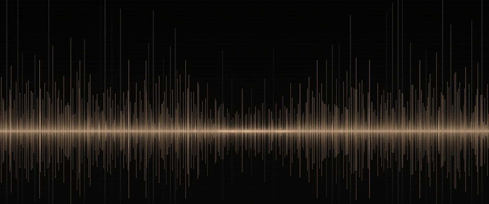 Abstract engraving: hundreds of fine vertical hairlines standing on a single baseline, their tips describing one quiet undulating profile across the width.